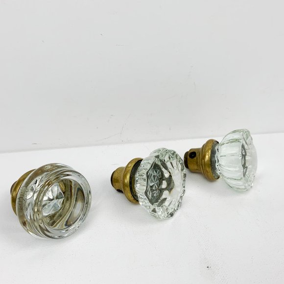Lot  of 3 Antique / Vintage 1920s Door Knobs Glass - Picture 3 of 16